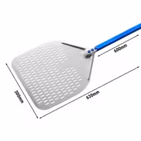 Lopata za pizzu - AZZURRA - anodizirani aluminij - ojačana lopata - 300x300 mm - perforirana