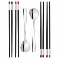 (10 pieces) ZWILLING | Chopstick & Soup Spoon Set – 4 pairs + 2 spoons - 18/10 stainless steel