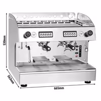 Commercial Espresso Machine - 2 Group - Manual - Pre-infusion System & 1 Steam Wand