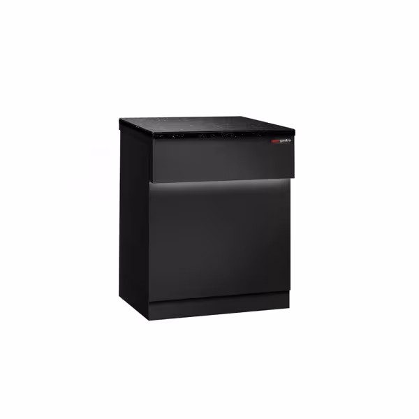 Lada kasowa TORONTO – 600 mm – czarny panel przedni – z czarnym blatem granitowym