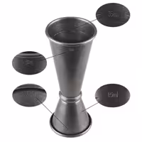 (6 adet) Jigger - İki Ölçekli - 2,5/5cl - ara çizgiler 1,5/3,5cl