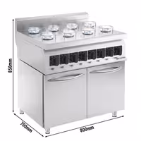 Künefe forn tal-gass – 22 kW – 8 brulaturi – inkluża l-unità bażi b'2 bibien