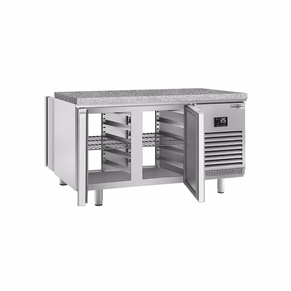 Aukstuma galds PREMIUM PLUS - 1618x800 mm - 400 l - ar caurstaigāšanu - ar 4 durvīm - granīta darba virsma