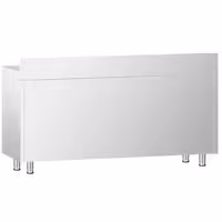 خزانة قاعدية ستانلس ستيل PREMIUM - 1600x600mm - مع أبواب منزلقة ووحدة أدراج 3 يمين - مع حاجز خلفي