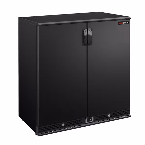 Commercial Back Bar Cooler - 900mm - 220L - with 2 solid doors - Black