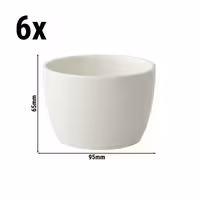 (6 adet) Tatlı / Salata Kasesi - Porselen - Lux - 300ml - yuvarlak - Ø95mm - Elfenbein