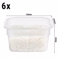 (6 pieces) CAMBRO | CAMSQUARES® FreshPro Square Food Containers – 0.47 L – Clear – Dishwasher Safe