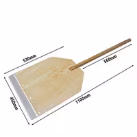 Lopata za pizzu - drvo - 450x530 mm - drška drvena