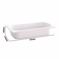 (6 pcs) Melamine Gastronorm Tray GN 1/3 - ECO - White - 2.7L - Depth: 100mm