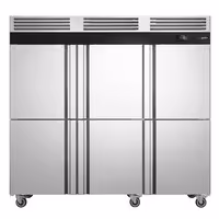 Szafa mroźnicza magazynowa ECO – stal nierdzewna – GN 1/1 – 2500 L – z 6 półdrzwiami