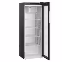 LIEBHERR | Szafa chłodnicza PERFORMANCE – 347 L – od +1 do +15 °C – z wnętrzem z tworzywa sztucznego i 1 drzwiami szklanymi – czarna