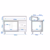 Tabella ta' preparazzjoni ECO – 1360 mm – 2 bibien – għal 7 x GN 1/3