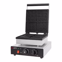 Commercial Waffle Maker - Single - Manual - 1.75 kW - Shape: 4 Brussels Waffles
