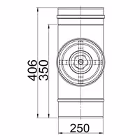 Ravna cijev za čišćenje - od nehrđajućeg čelika - Duljina: 406 mm - Ø 250 mm