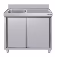 Sudoper s ormarićem ECO - inox - 1000 x 700 mm - s 1 koritom - korito lijevo