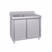 Sudoper s ormarićem ECO - inox - 1200 x 600 mm - s 1 koritom - korito lijevo