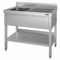 Sudoper ECO - 1000x700 mm - s donjom policom - s 1 koritom - korito lijevo - inox