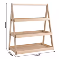 Açık Büfe Teşhir Standı - VALO - köşeli - Eiken ağacı - Kahverengi - 555x325x640mm - 3 kat ile - GN 1/1 & GN 2/4 ile uyumlu
