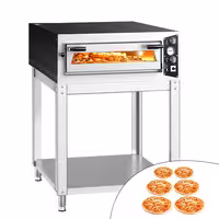 Electric Deck Pizza Oven - Single Deck - Refractory Stone Deck - 6 x Ø 35cm (13.8") - Mechanical Controls - up to 450°C - incl. Base frame