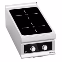 Ipari indukciós tűzhely - 900-as - asztali - összteljesítmény: 10,0 kW - 2 zónás - Bflex Digital - főzősorba illeszthető - 400x900x320 mm