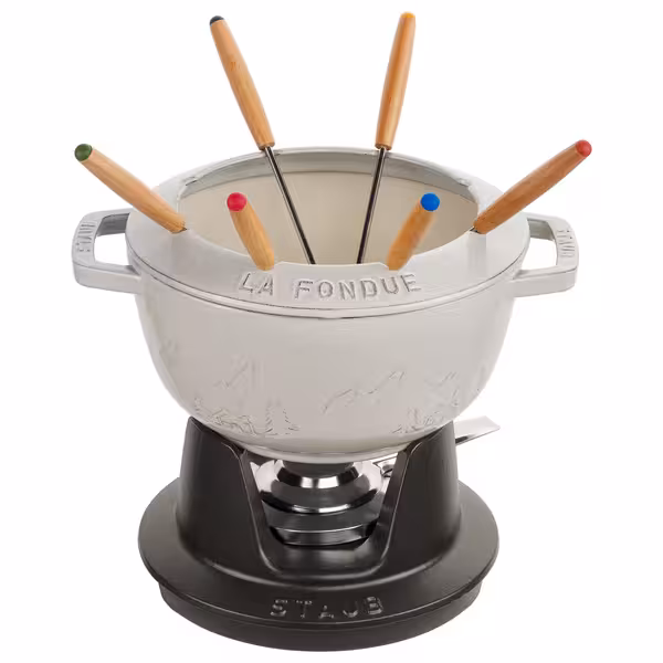 STAUB | SPECIALITIES - Fondü Seti - Ø 200mm - Dökme demir - Beyaz trüf mantarı