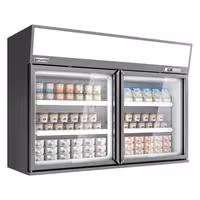 Zidni hladnjak za zamrzavanje u supermarketu – 1450 mm – 232 litre – s 2 vrata i 2 police – sivi