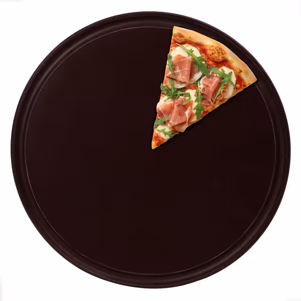 (12 adet) Pizza Tabağı Yuvarlak Düz - Polietilen, Ø420mm, Kahverengi