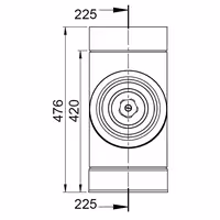 Ravna cijev za čišćenje - okrugla - od nehrđajućeg čelika - Duljina: 476 mm - Ø 450 mm