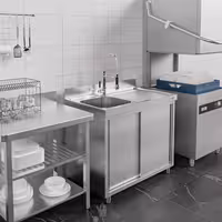 Sudoper s ormarićem PREMIUM - inox - 1000 x 600 mm - s 1 koritom - korito lijevo