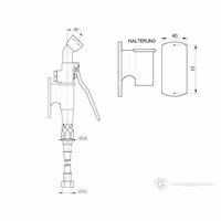 Rinse spray gun 2000 - wall-mounted - with wall bracket included - height 225mm