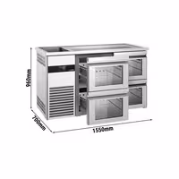 Pivski štand PREMIUM - 1550x700 mm - 4 Staklene ladice