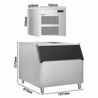 Aparat za ledene pahuljice - 390 kg/24 h - uklj. spremnik za led