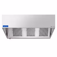 Commercial Wall-Mounted Extractor Hood with Motor - 1600mm - with Speed Controller, Baffle Filters & LED Lighting
