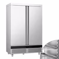 Hladnjak nehrđajući čelik (inox) PREMIUM - GN 2/1 - 1400 l - od -2 °C do +8 °C - s 2 vrata - ventilirano hlađenje, automatsko odmrzavanje