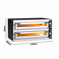 Electric Deck Pizza Oven - Twin Deck - Refractory Stone Deck - 6+6 x Ø 35cm (13.8") - Mechanical Controls - up to 450°C