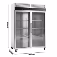 Szafa chłodnicza ECO – stal nierdzewna – 1200 L – z 2 drzwiami szklanymi