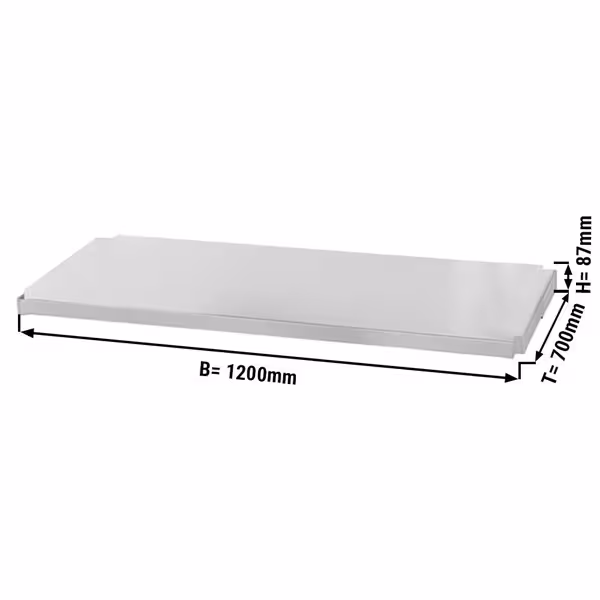 Donja polica - inox - 1200x700x87 mm - kompatibilno sa radnim stolom ATK127 i ATK127A