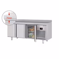 Rashladni pult PREMIUM PLUS - 1960x600 mm - 385 l - Ventilirano hlađenje - s 3 vrata - Podignuti rub