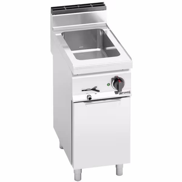 Toplovodna kupka električna - 1,2 kW - GN 1/1 - s odvodnim ventilom - na zatvorenom ormariću