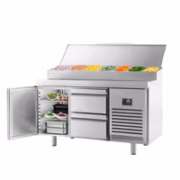ثلاجة تحضير سلطات PREMIUM PLUS - 1468x700mm - 1 باب & 2 أدراج - مخصصة لـ 1x GN 1/2 & 6x GN 1/3