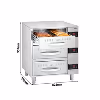 Soojakapp - 6 kW - GN 1/1 - 3 sahtlit - 824x578x957 mm