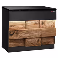 Kassentisch TORONTO - 900mm - Holzfront - schwarze Granit-Arbeitsplatte