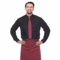 (5 pieces) KARLOWSKY | Slim Uniform Tie – Burgundy - 148 x 6.5 cm - 95°C washable - Easy-care