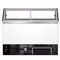 Ice Cream Display Freezer | THEO - 1771mm - Ventilated cooling - with LED lighting - for 9 x 5 litres Napoli pans - White
