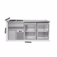 Direct Draw Beer Dispenser / Kegerator PREMIUM – 2 sinks left - 1950×700 mm