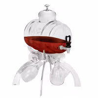 Commercial Wine Dispenser - 4L - Chrome - incl. 4 Wine Glasses