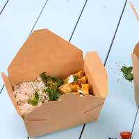 (300 pcs) Food Lidding Tray Cardboard - 1200ml - Brown