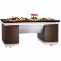 Buffet neutro DUBLIN - piano di lavoro in granito nero - 2000x800x900 mm - nero - con ruote - mobile