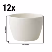 (12 adet) Tatlı / Salata Kasesi - Porselen - Lux - 450ml - yuvarlak - Ø115mm - Elfenbein