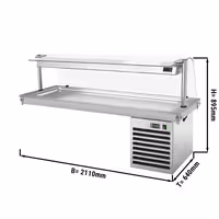 Ugradbena rashladna ploča (drop‑in) - 2110 mm - 6x GN 1/1 - +2 do +8 °C - 700 W - sa zaštitnim staklom | GN rashladna ploča - GN 1/1 - inox